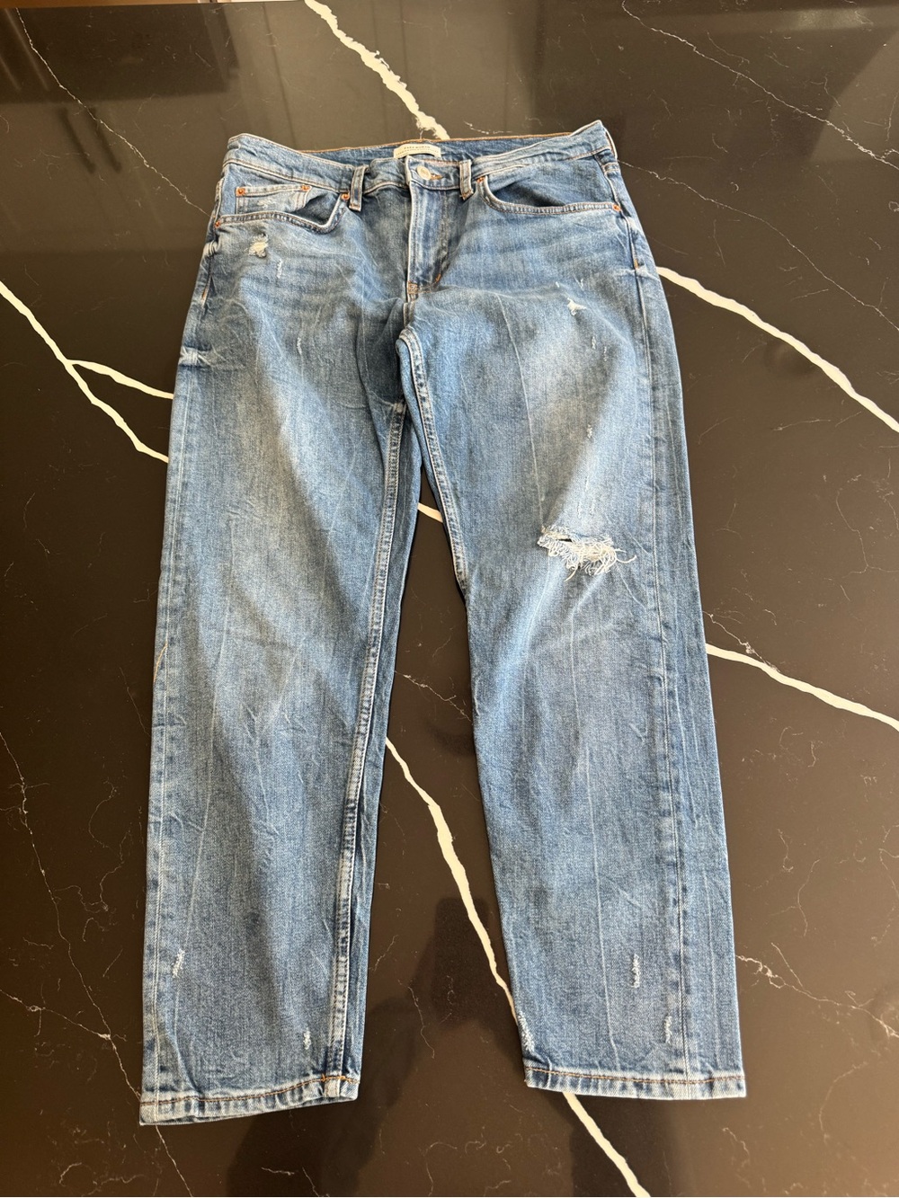Zara Medium Blue Straight Jeans‎